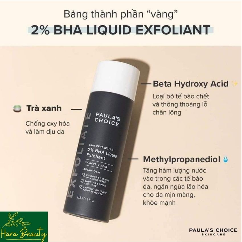 Tẩy Tế Bào Chết Paula's Choice Skin Perfecting 2% BHA Liquid Exfoliant 30ml và 118ml