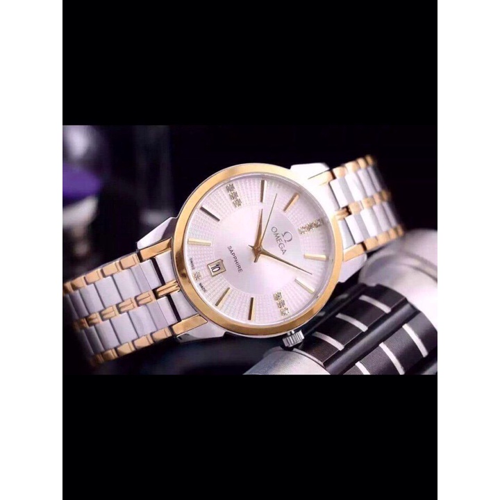 Đồng Hồ Nam Omega OM037 Dây Thép Khung Thép Chống Xước, Chống Nước - TẶNG 1 Vòng tỳ Hưu + 1 pin AG4- Bảo hành 24 tháng