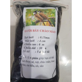 30m Lưới 4 Phân Bẫy Chim Sẻ, Trao Trảo, Chào Mào