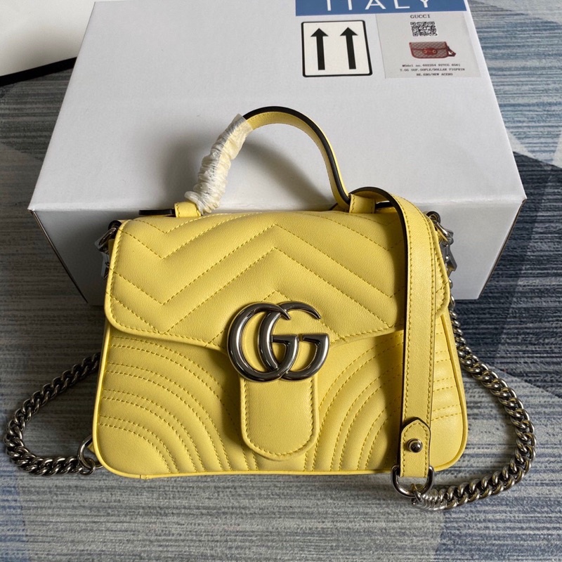 Túi xách Gucci Marmont cao cấp màu vàng size 21cm