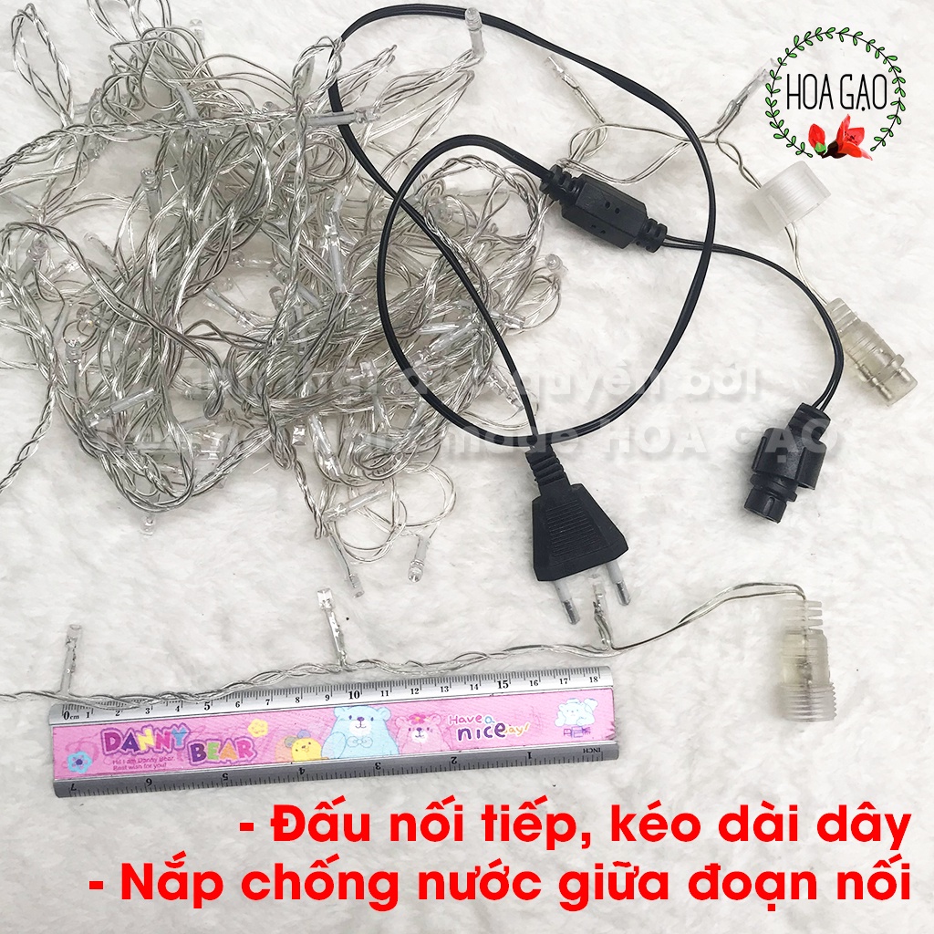 Dây đèn led trang trí phòng ngủ decor noel Tết 10m HOA GẠO GDLK nối dây được, chịu nước LOẠI TỐT không chớp nháy