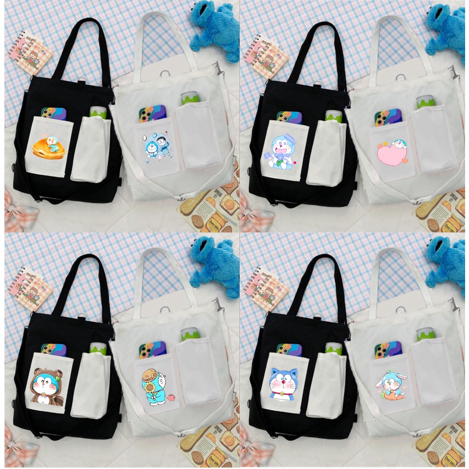 Túi Vải Tote Kiêm Balo doraemon TBL4 totoro vô diện chuột vàng shin  one piece sumikko jinbeisan kero CCS usagyu