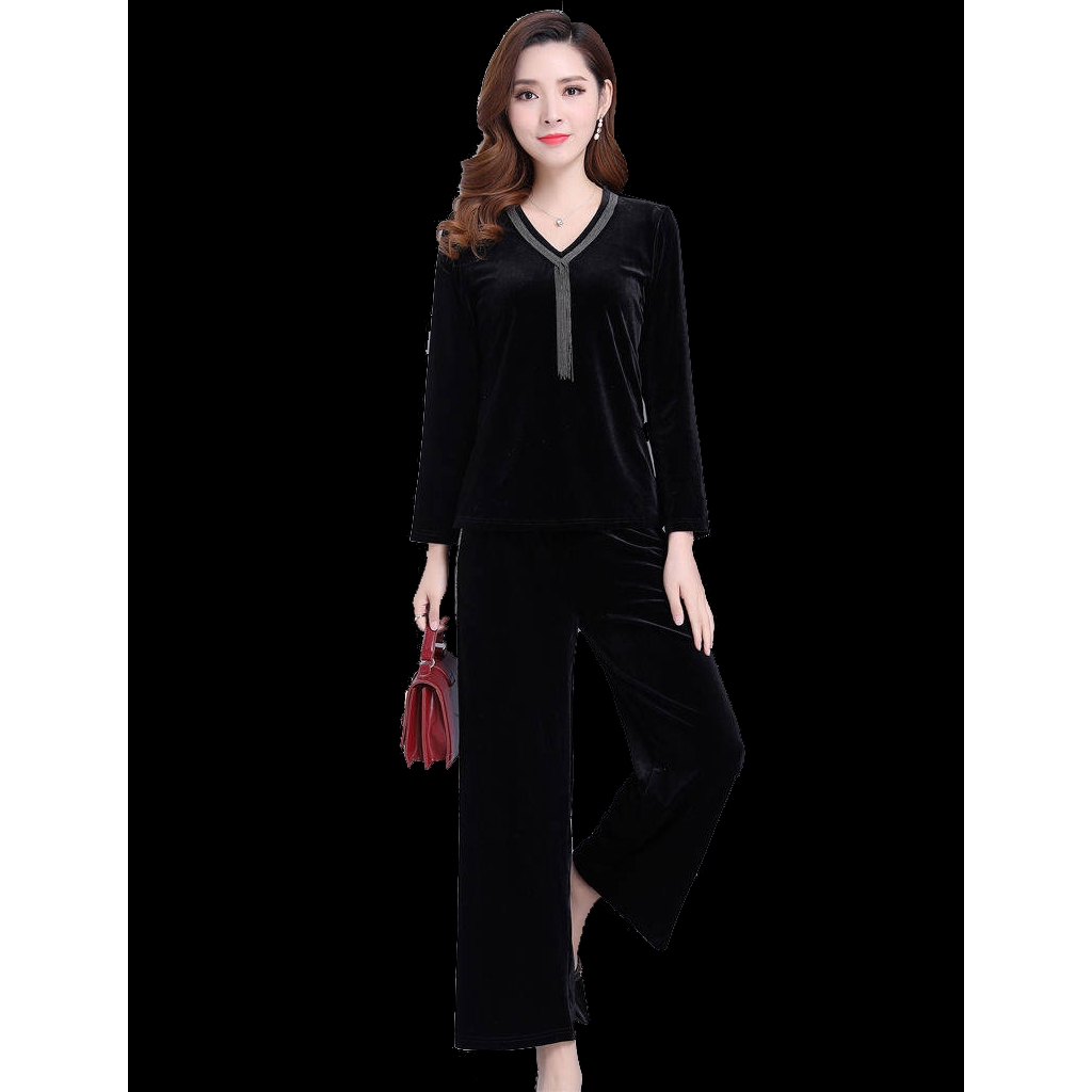 Bộ quần áo phong cách thể thao thời trang mùa xuân cho phụ nữ trung niên