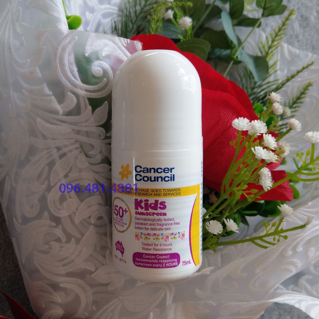 Lăn chống nắng Cancer Council Kids Suncreen SPF50/PA++++ 75ml