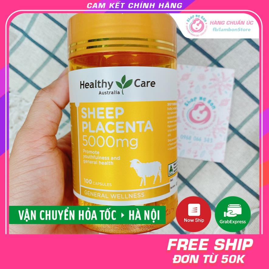 [CHINH HANG] Viên Nhau Thai Cừu Úc Sheep Placenta Healthy Care 5000mg - 100 viên