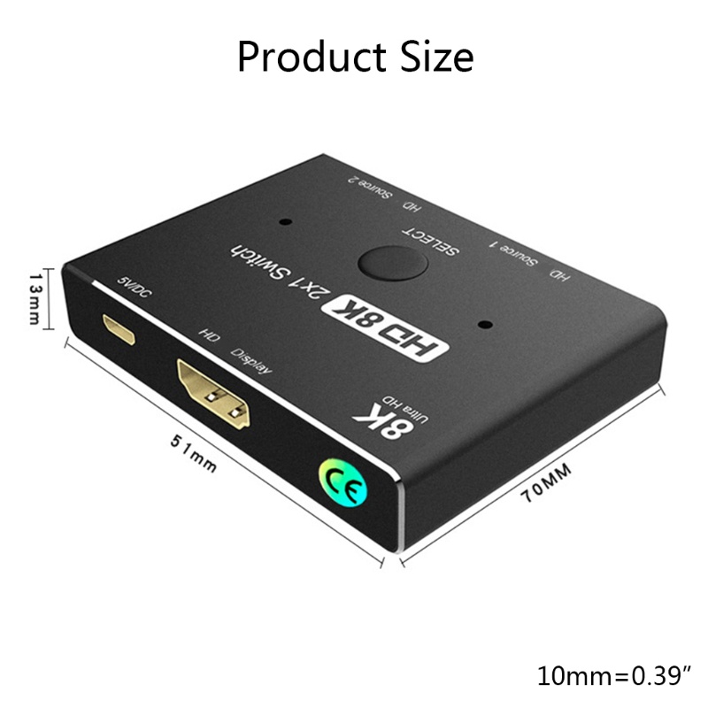 Công Tắc Chuyển Đổi Hai Trong 1 HDMI2.1 8k 2X1 Chất Lượng Cao
