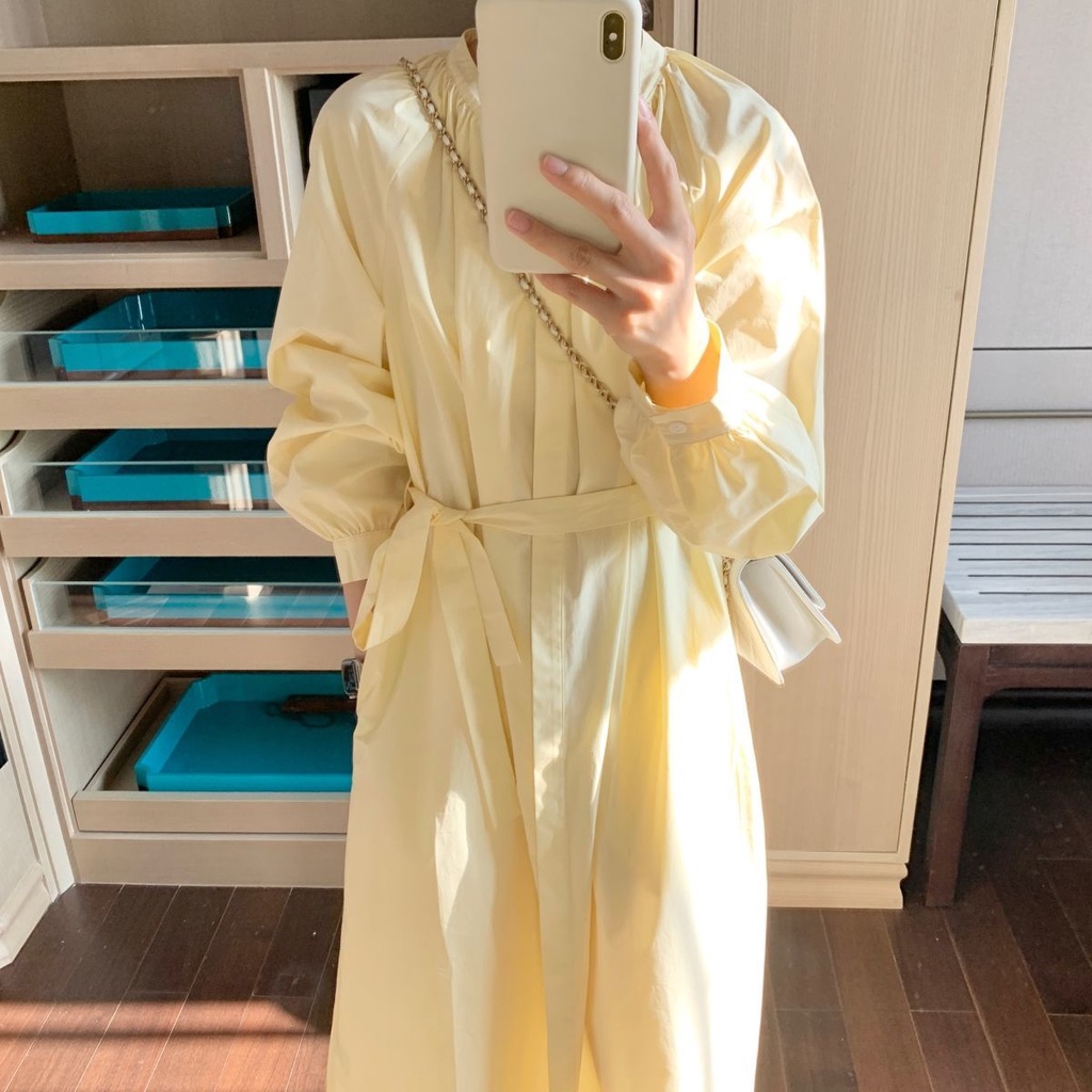 Đầm Sơ Mi Dáng Chữ A Thiết Kế Đơn Giản Thời Trang Theo Phong Cách Hàn Quốc