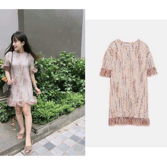 #zara ĐẦM TWEED