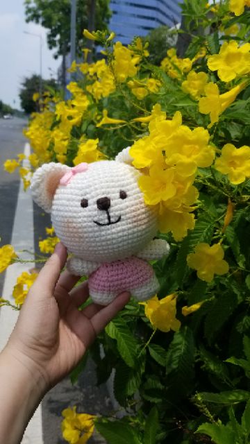 GẤU MÓC LEN 100% HANDMADE SIÊU CUTE QUÀ TẶNG GẤU LEN TẶNG SINH NHẬT BÉ YÊU QUÀ TẶNG BẠN GÁI QUÀ TẶNG TÌNH YÊU, TỎ TÌNH