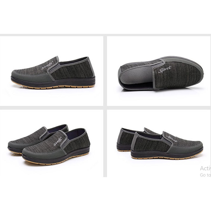 Giày lười nam màu xám cực chất thời trang | BigBuy360 - bigbuy360.vn