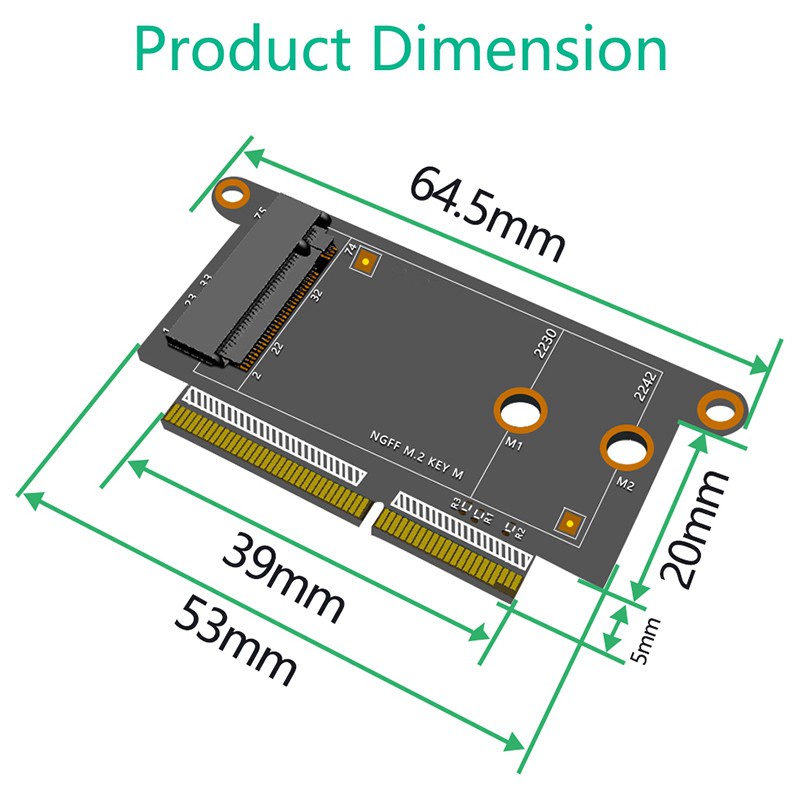 NGFF M.2 NVMe Key M 2230/2242 Type Adapter Card SSD Controller