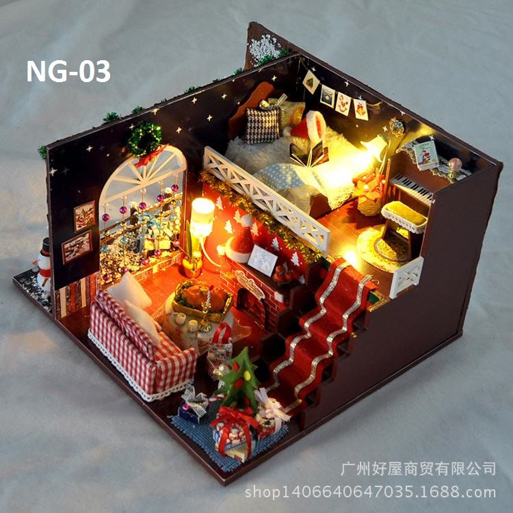 Mô hình nhà gỗ DIY - Chủ đề Noel