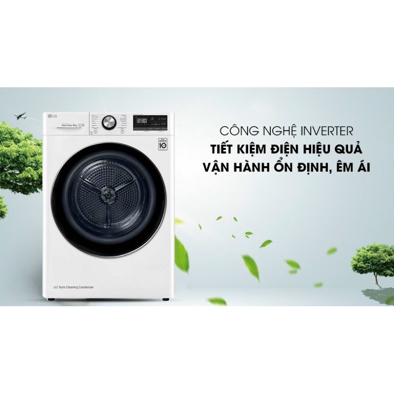 Máy sấy bơm nhiệt LG 9 Kg DVHP09W