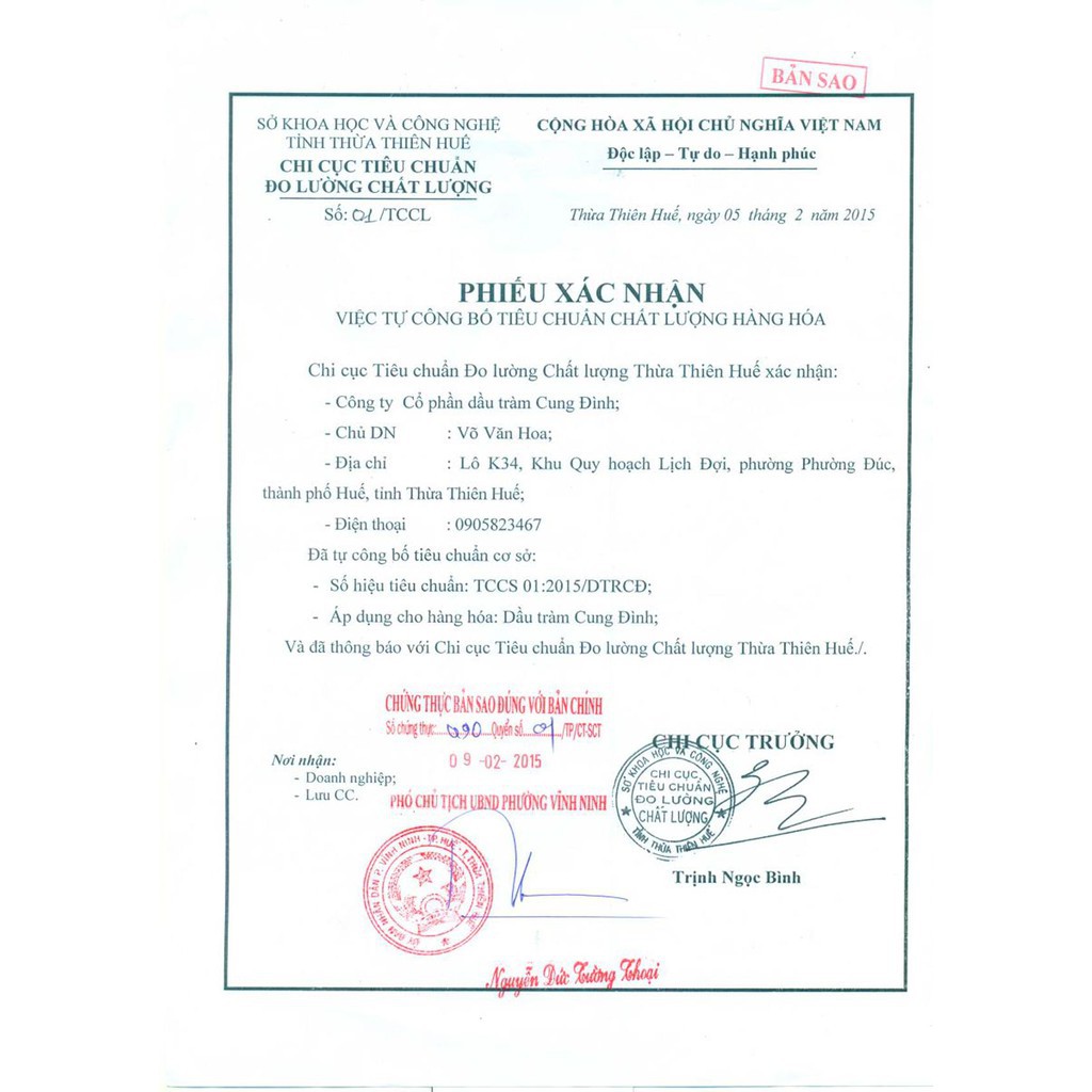 DẦU TRÀM GIÓ DẦU TRÀM CUNG ĐÌNH GOLD 10 -50ml