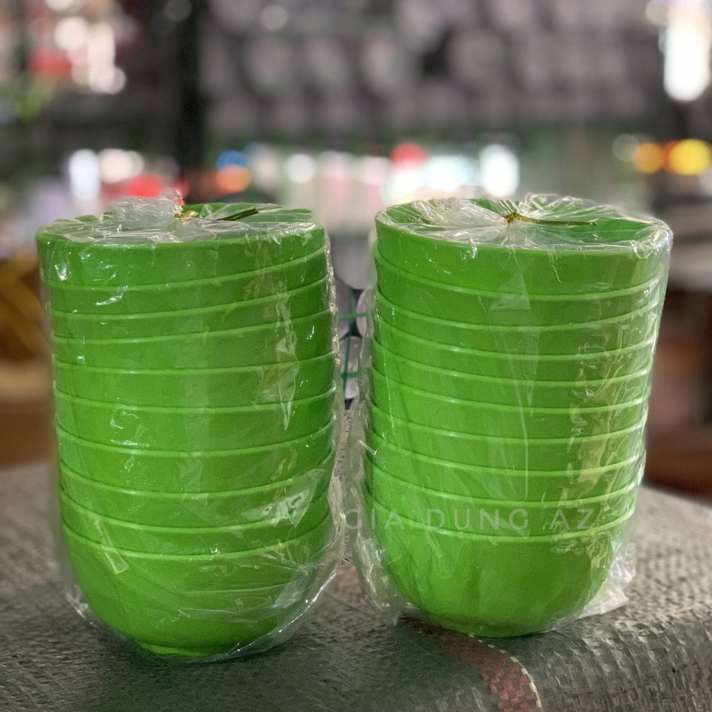 -𝐅𝐑𝐄𝐄 𝐒𝐇𝐈𝐏- Bộ 5 chén nhựa màu xanh ăn cơm không vỡ (COMBO 5 CÁI)