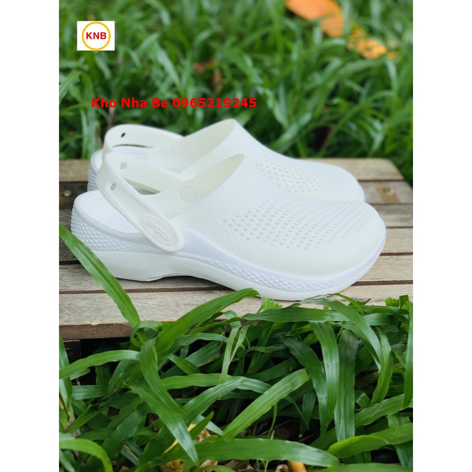 Dép sục cross 360 Literide clog màu trắng, Dép Sục Nam Nữ Literide Clog 360 Đi Nắng Mưa Cao Cấp, hàng xịn