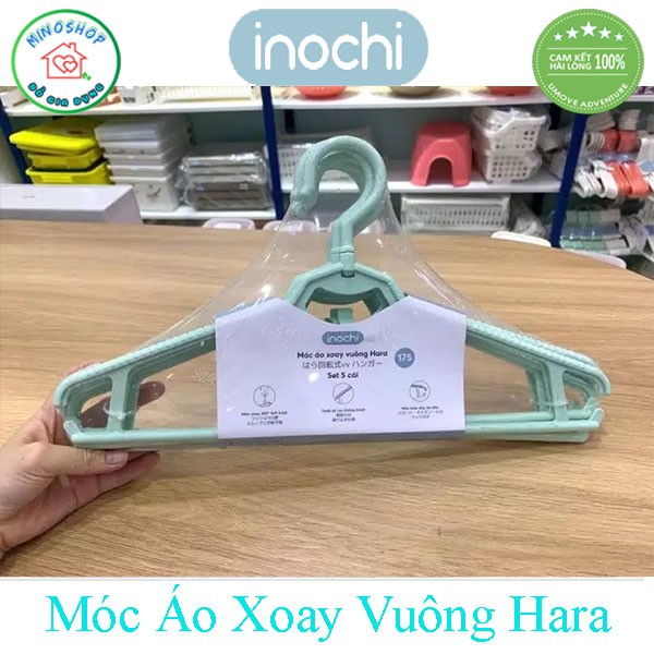 [ Set 5] Móc Quần Áo Vuông Cổ Xoay Hara 175, Móc Áo Xoay Thông Minh Cao Cấp