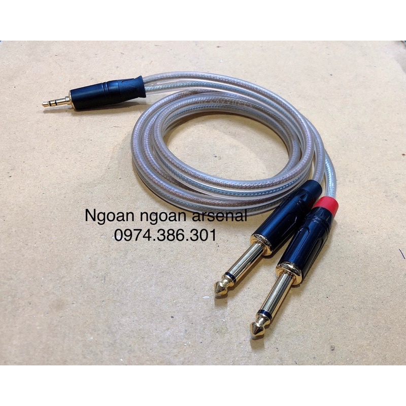 dây 3.5 ra 2 đầu 6 ly(6.35ly) mono hàng chất lượng