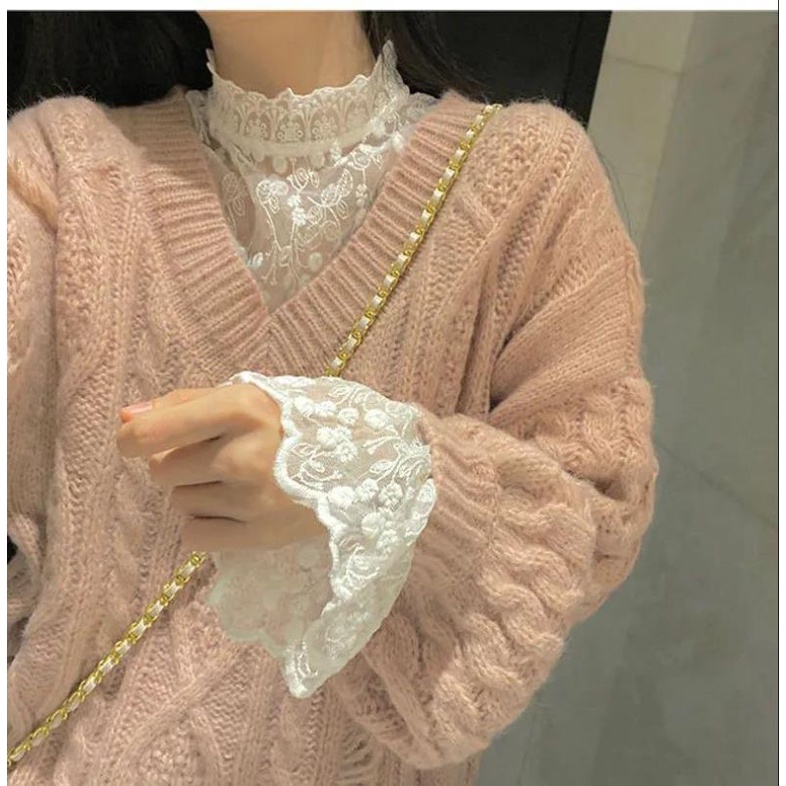 (H120) Áo Ren Kiểu Mỏng Một Lớp Mặc Kèm Áo Len, Gile Phong Cách Bánh Bèo Dễ Thương ️