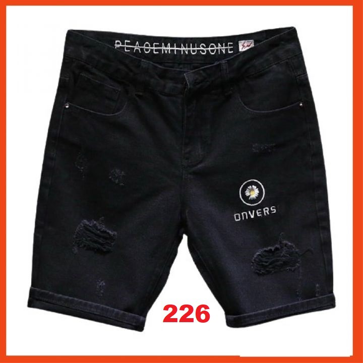 Quần short jean nam logo thêu màu đen chất bò - quần bò ngắn nam co giãn thời trang cao cấp Luty_shop90 ms226 | BigBuy360 - bigbuy360.vn