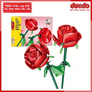 10804 Lắp ghép 2 Bông hoa hồng tuyệt đẹp - Đồ chơi Xếp hình Mô hình Minifigures Mini Roses 40460
