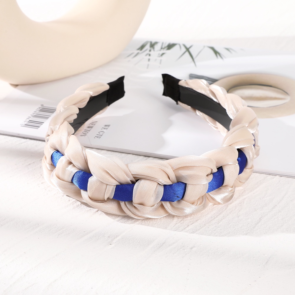 Băng đô cài tóc vải lụa màu sắc tương phản HAIMEIKANG phong cách cổ điển dành cho nữ