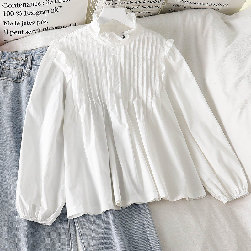 áo babydoll tiểu thư A254 cổ bèo ly ngực quảng châu Thời trang Xmin | BigBuy360 - bigbuy360.vn