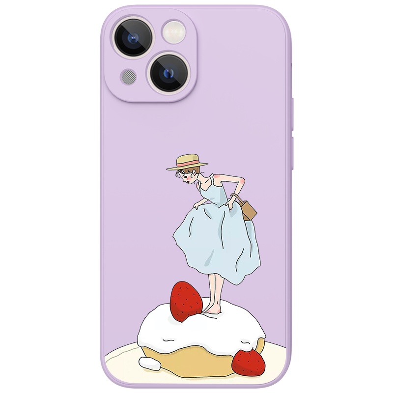 Ốp lưng JURSUE mềm viền vuông hình dễ thương đẹp Cho iPhone 14 13 12 11 Pro Max SE 2020 X XR XS 8 7 ip 6S 6 Plus kute Y2173