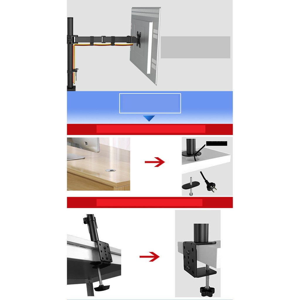 Giá Treo Màn Hình Máy Tính, Tivi-Tay Đỡ 4 Màn Hình 13-27 Inch MD6884-ML6884 | BigBuy360 - bigbuy360.vn