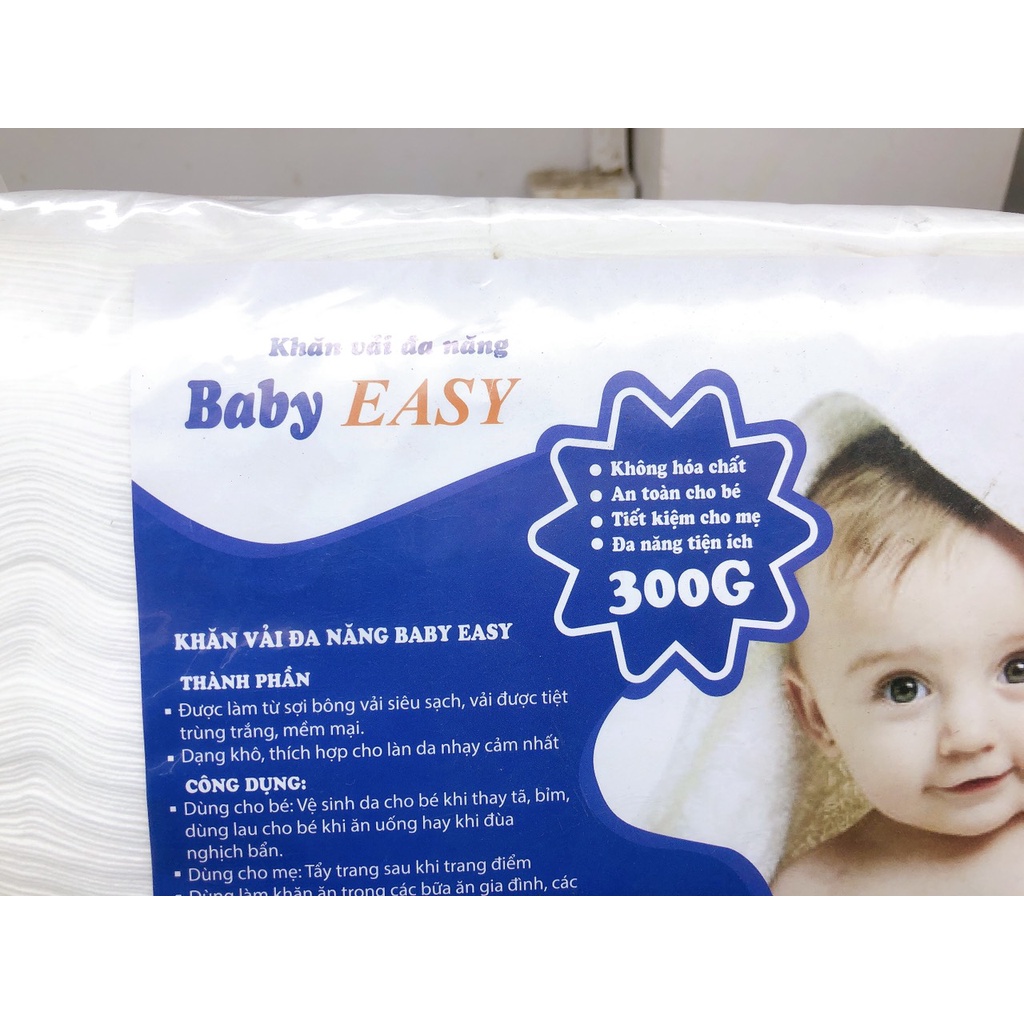 khăn giấy khô đa năng baby easy 300g dùng thay thế khăn ướt tiện lợi ( 1 gói ) mã 6-3