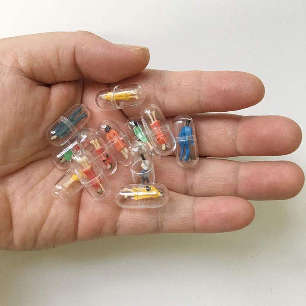 Bình Đựng Thuốc Mini Bằng Nhựa Trong Suốt Hình Viên Con Nhộng DIY