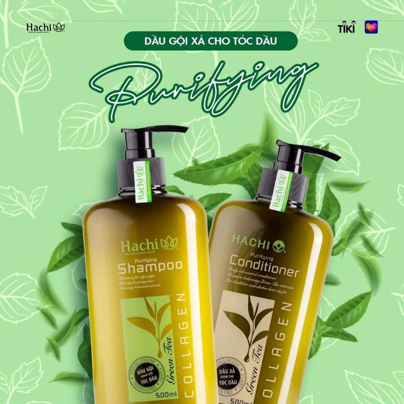 Bộ gội xả Hachi/ Cặp dầu gội dầu xả Hachi dành cho tóc rụng, tóc dầu, tóc gàu, tóc khô xơ hư tổn 350ml