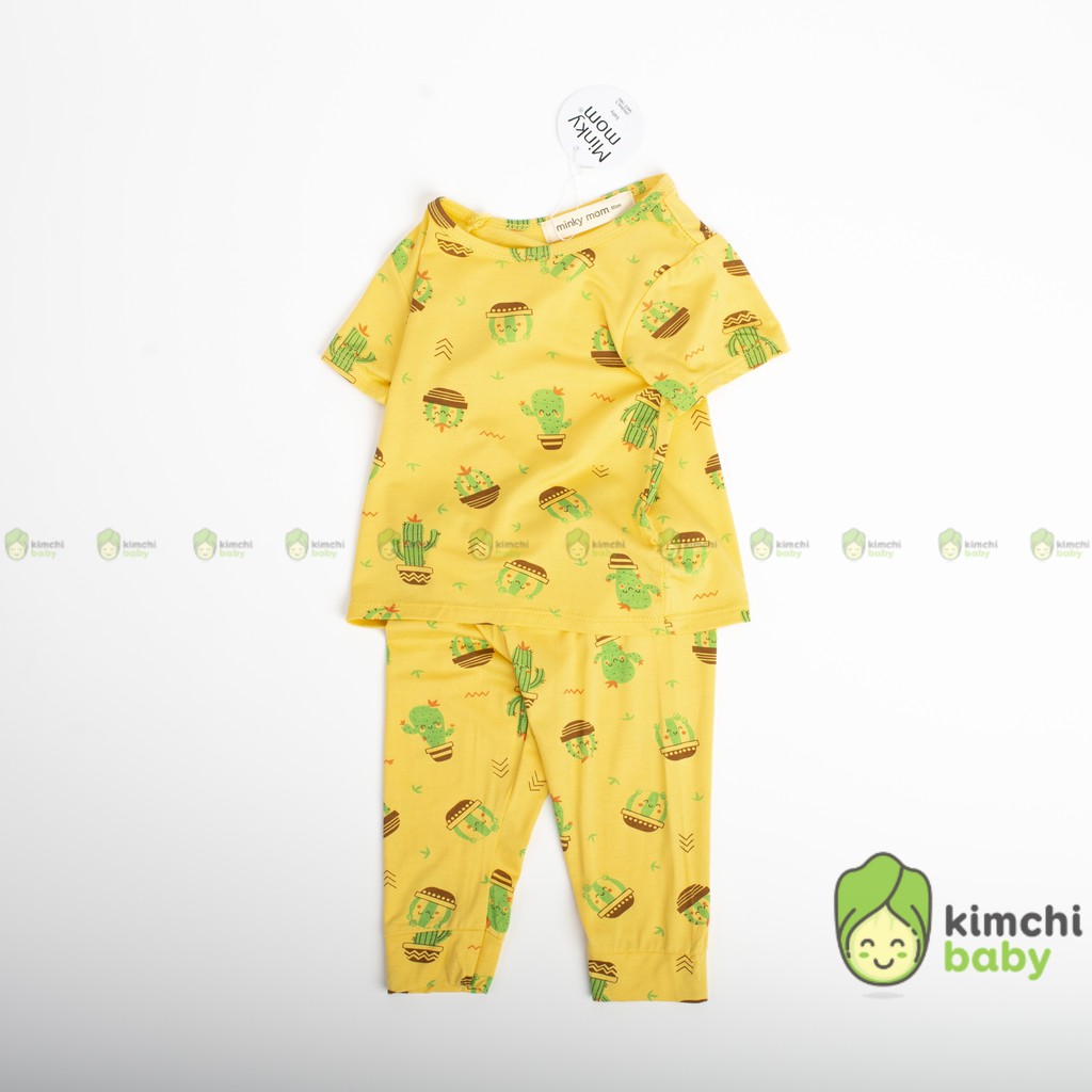 Đồ Bộ Bé Gái, Bé Trai Minky Mom Vải Thun Lạnh Quần Dài Hoạ Tiết Hồng Hạc, Bộ Cộc Tay Cho Bé Mặc Nhà MKMTD2118