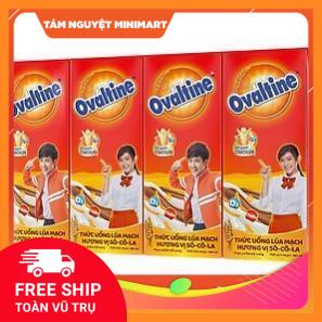 Cầu 4 hộp sữa Ovaltine 180ml socola lúa mạch