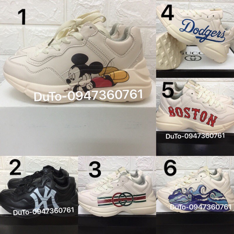[TẶNG HỘP] Giày thể thao NY, MÔI, sóng, chuột mickey đủ màu size 36-&gt;44