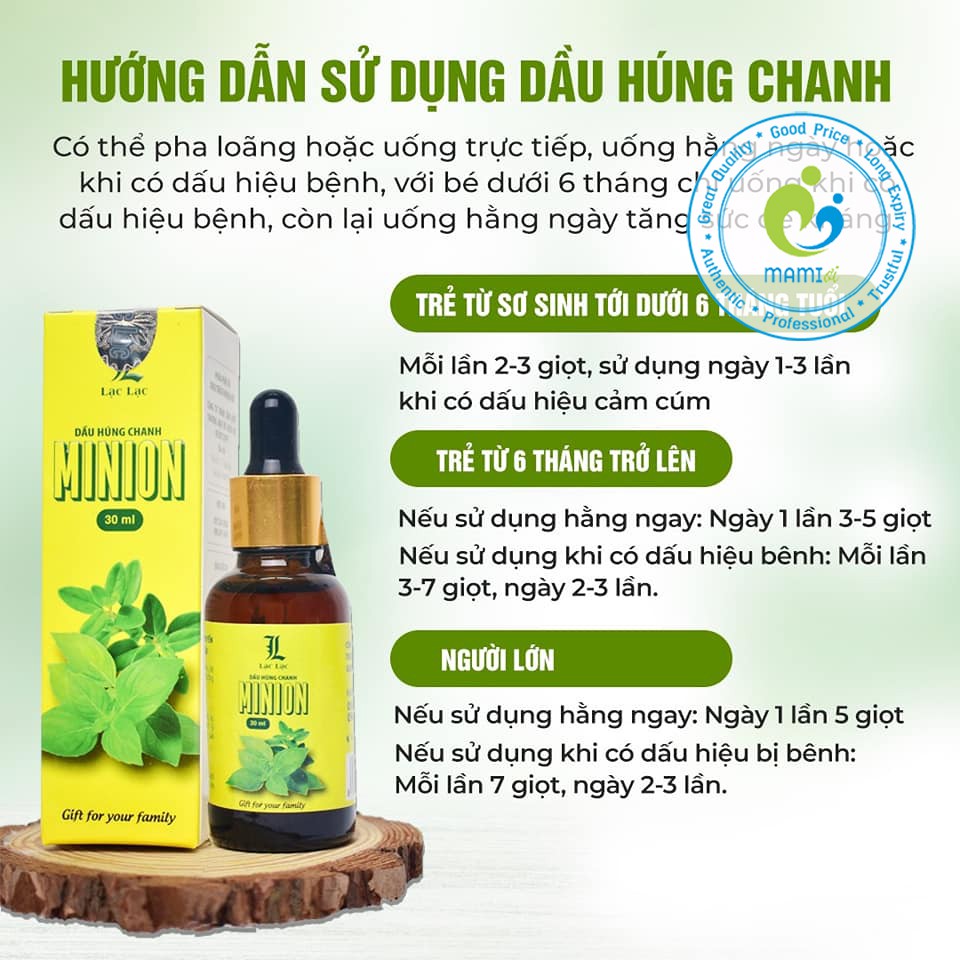 Tinh dầu Minion (30ml) xoa húng chanh giải cảm ho, giúp thư giãn ngủ ngon