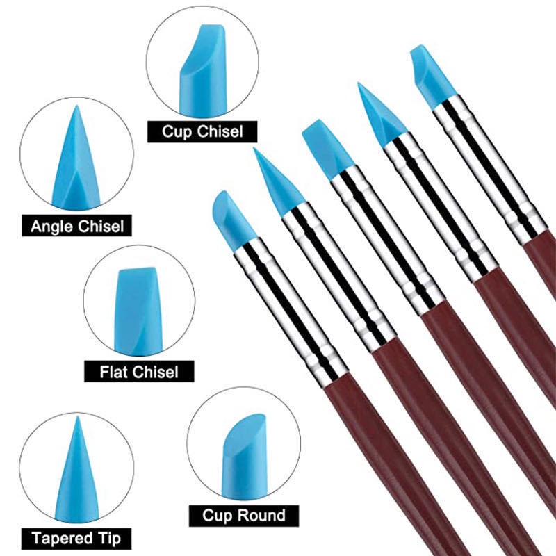 Bộ 10 Dụng Cụ Silicone Tạo Hình Đất Sét