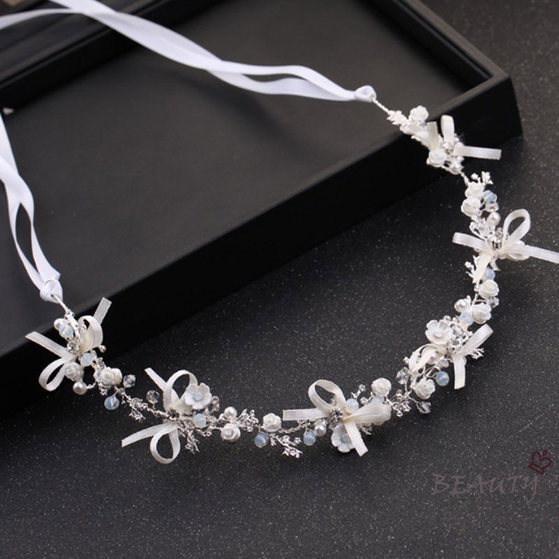 Seven Miss Băng Đô Cài Tóc Đính Đá Pha Lê Hình Hoa Thời Trang Cho Cô Dâu