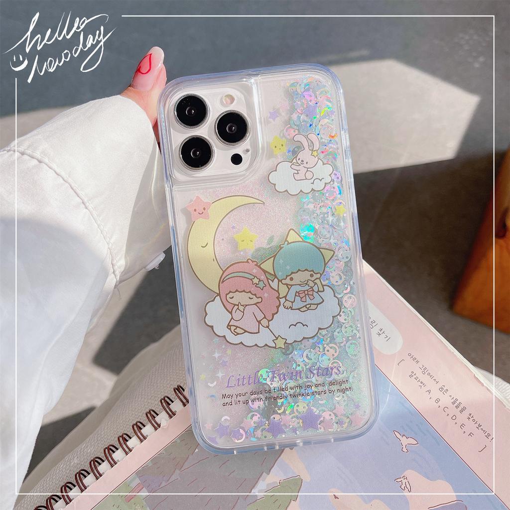 Ốp Lưng Kim Tuyến Nước Hình Mặt Trăng / Mặt Cười Cho IPhone 14Promax 13 12 11 7Plus X Xs Max XR 7 8