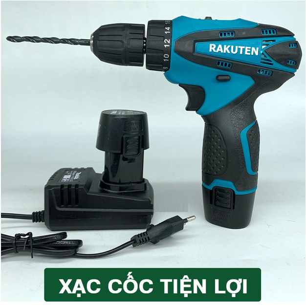 Máy Khoan Pin RAKUTEN 12V - Máy Khoan Trên Nhiều Bề Mặt , Bắt Vít , Tường , Thép , Gỗ