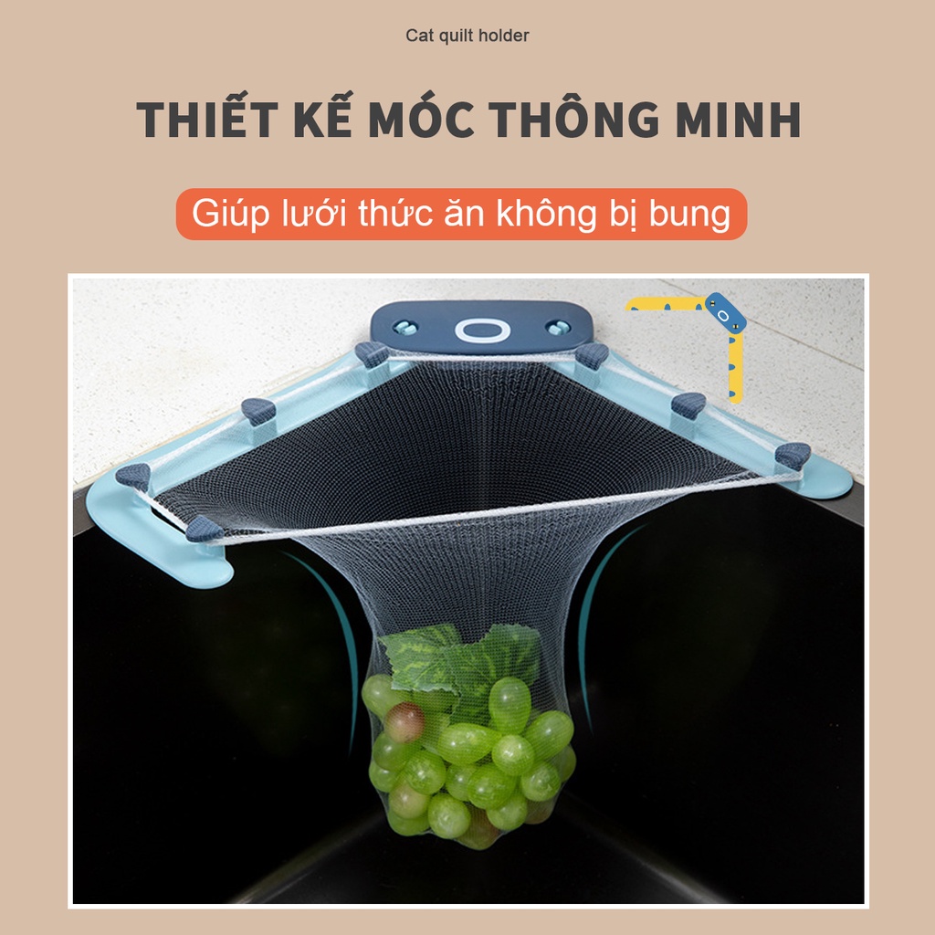 Giá lưới lọc thức ăn thừa, túi lưới lọc rác bồn rửa chén bát SAGOKER, mã GLR604