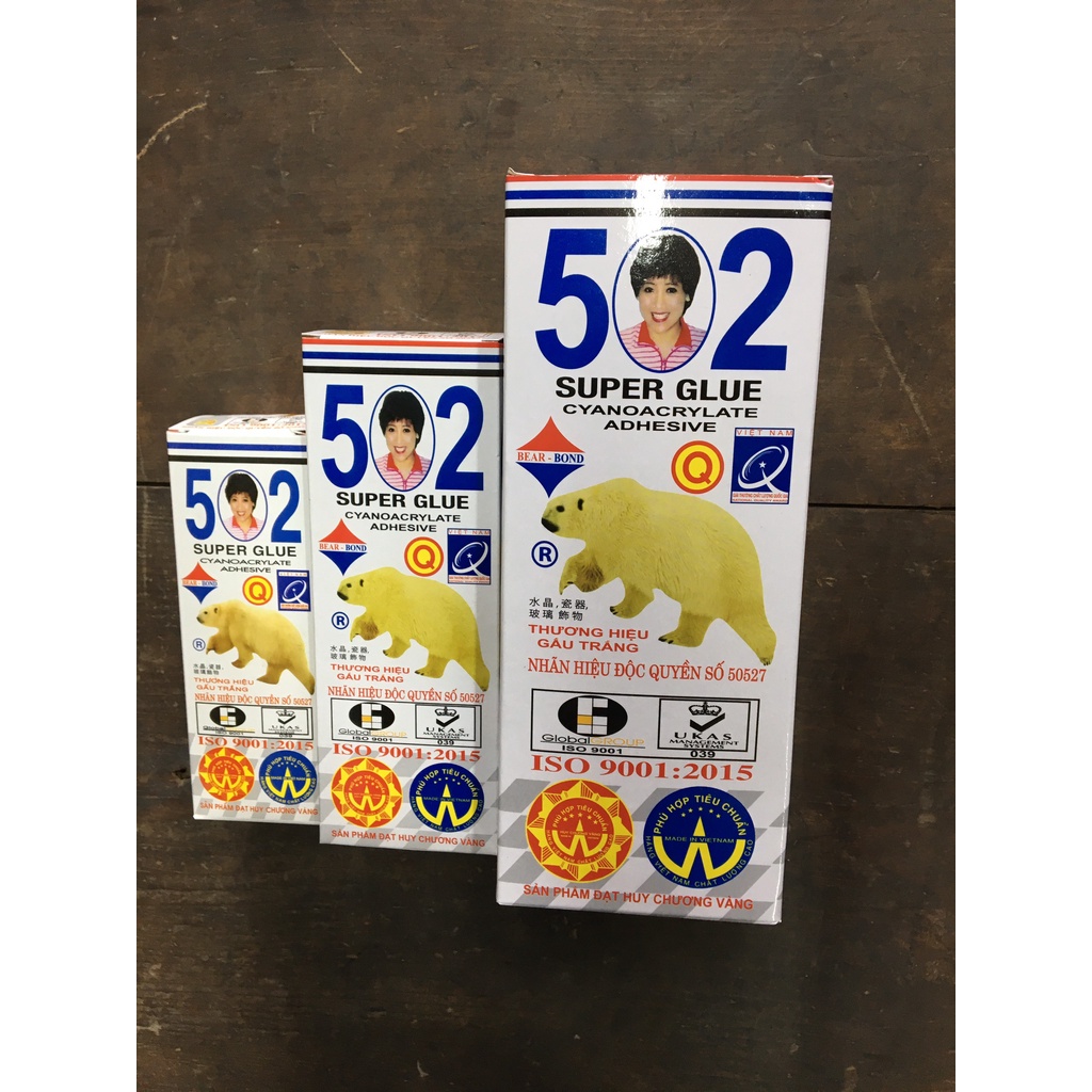 Keo dán sắt 502 hiệu Con Gấu 100ml / 200gml / 500ml, keo dán siêu dính