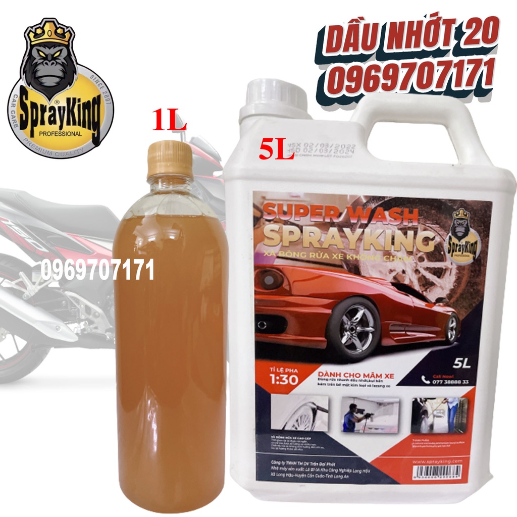 [Chiết can 5L] Nước rửa xe không chạm Sprayking dạng bọt tuyết dung tích 500ml, 1000ml