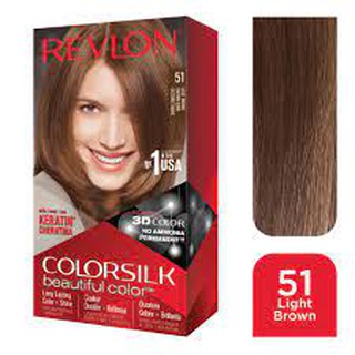 Thuốc nhuộm tóc revlon colorsilk 3d. số 51 - màu nâu sáng.