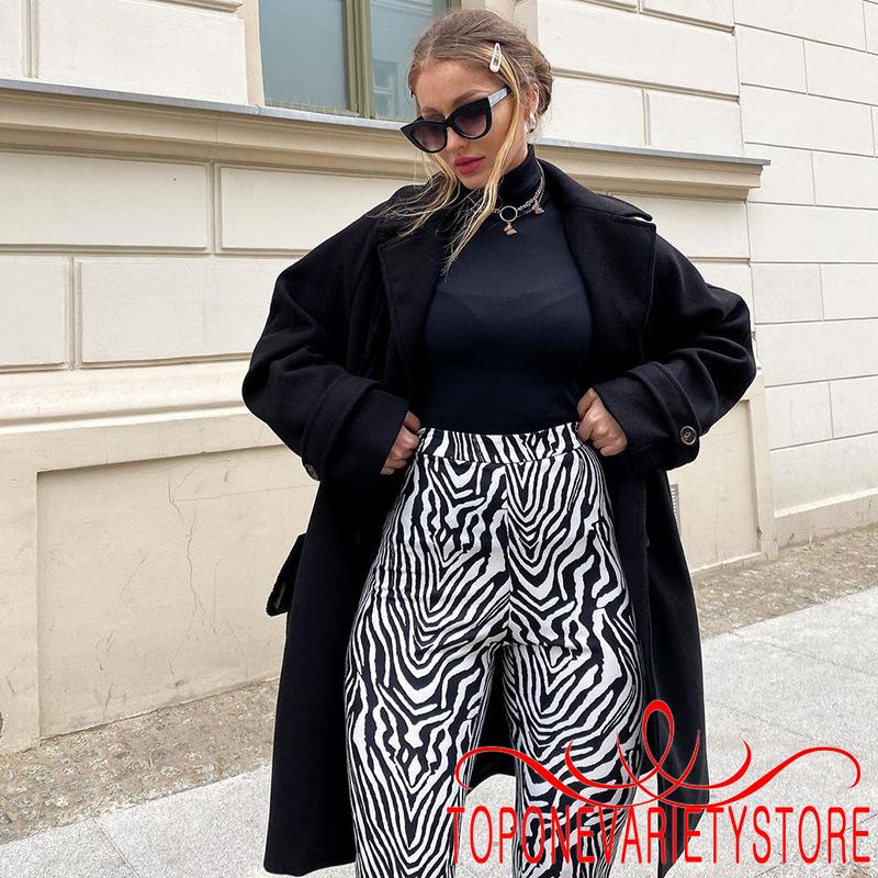 Quần Dài Ống Rộng Họa Tiết Sọc Ngựa Vằn Thời Trang Dành Cho Nữ | BigBuy360 - bigbuy360.vn