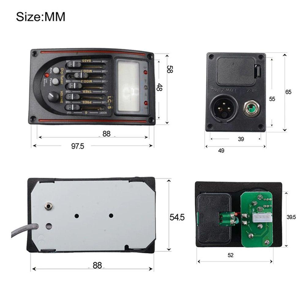Thiết Bị Cân Bằng EQ LC-5 Có Màn Hình LCD Cho Đàn Guitar Acoustic