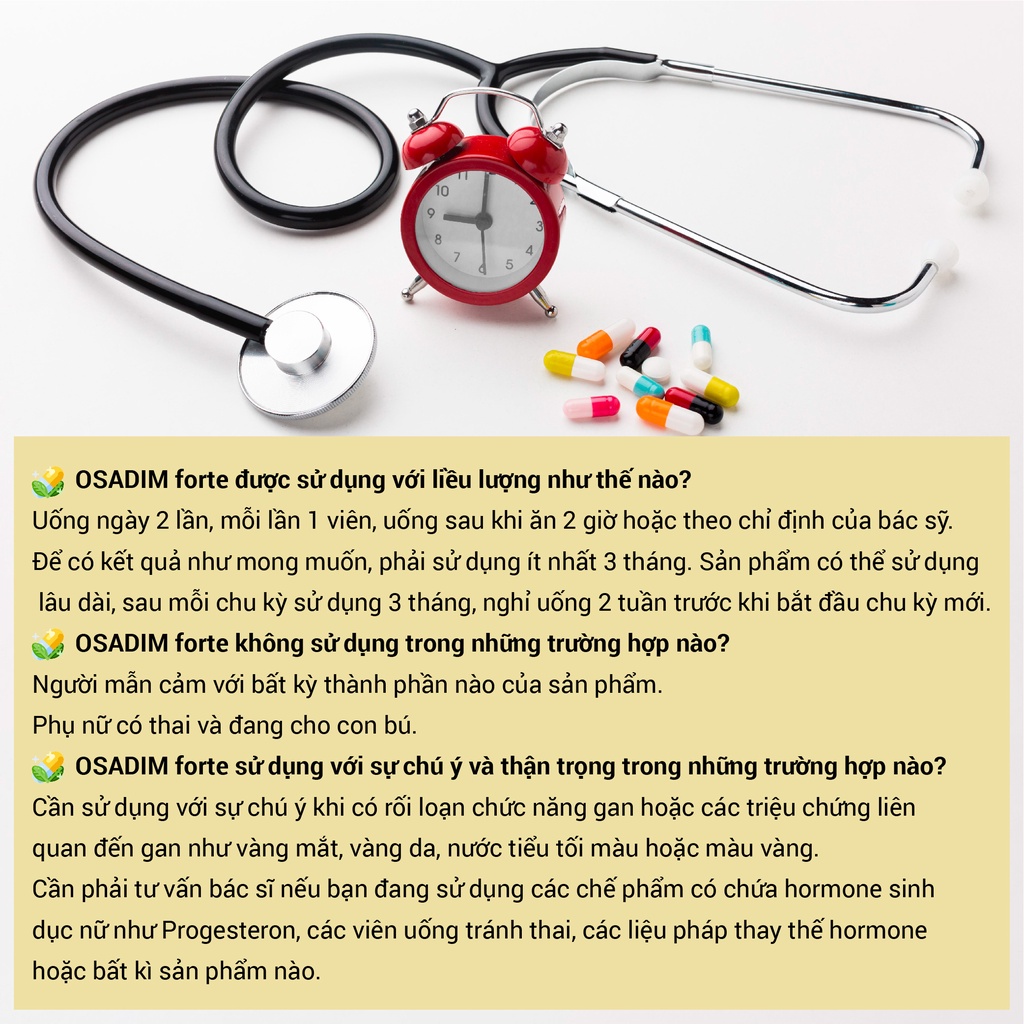 OSADIM forte - Hỗ trợ điều trị u xơ tử cung, u nang buồng trứng, cân bằng hormon - Hãng DP Nutramed