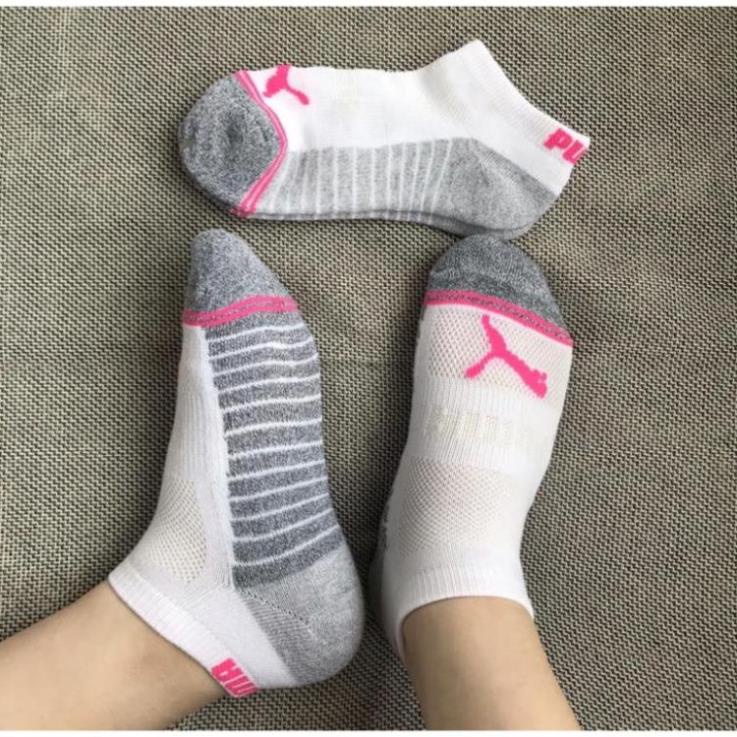 Tất vớ nữ Puma cổ ngắn lót lông xù vnxk xuất dư xịn êm thoáng chân thấm hút mồ hôi