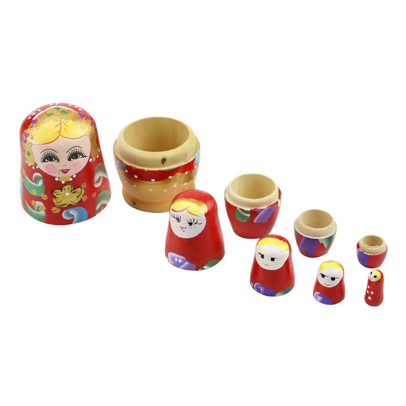 Bộ 5 Búp Bê Nga Matryoshka Bằng Gỗ Dễ Thương