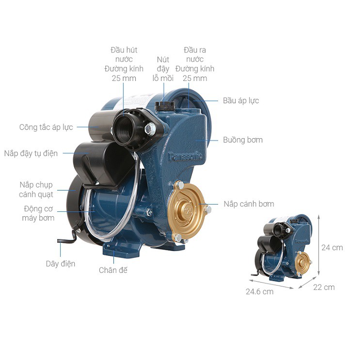 Máy Bơm Nước Tăng Áp PANASONIC A-130JAK Cao Cấp